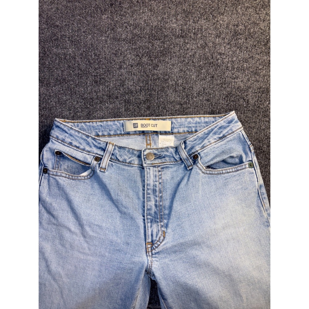 Gap Bootcut Jeans Womens 4 Blue Denim Stretch Light Wash Faded Grunge Streetwear - Picture 4 of 11